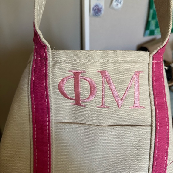 Medium Pink CB Station Tote w/ Phi Mu letters - Picture 4 of 4